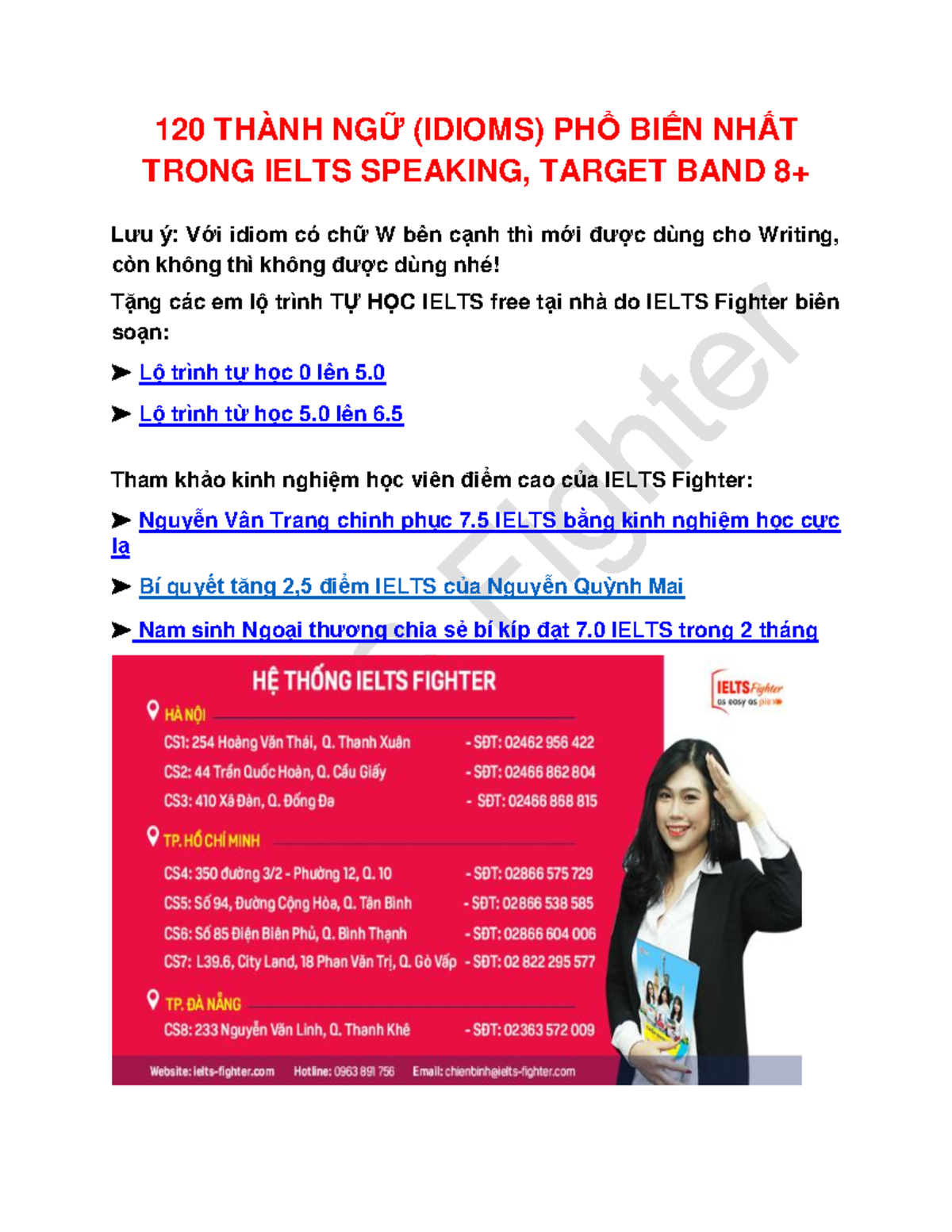 120-idiom-speaking. Help You Get 9.0 IELTS - 120 THÀNH NGỮ (IDIOMS) PHỔ ...