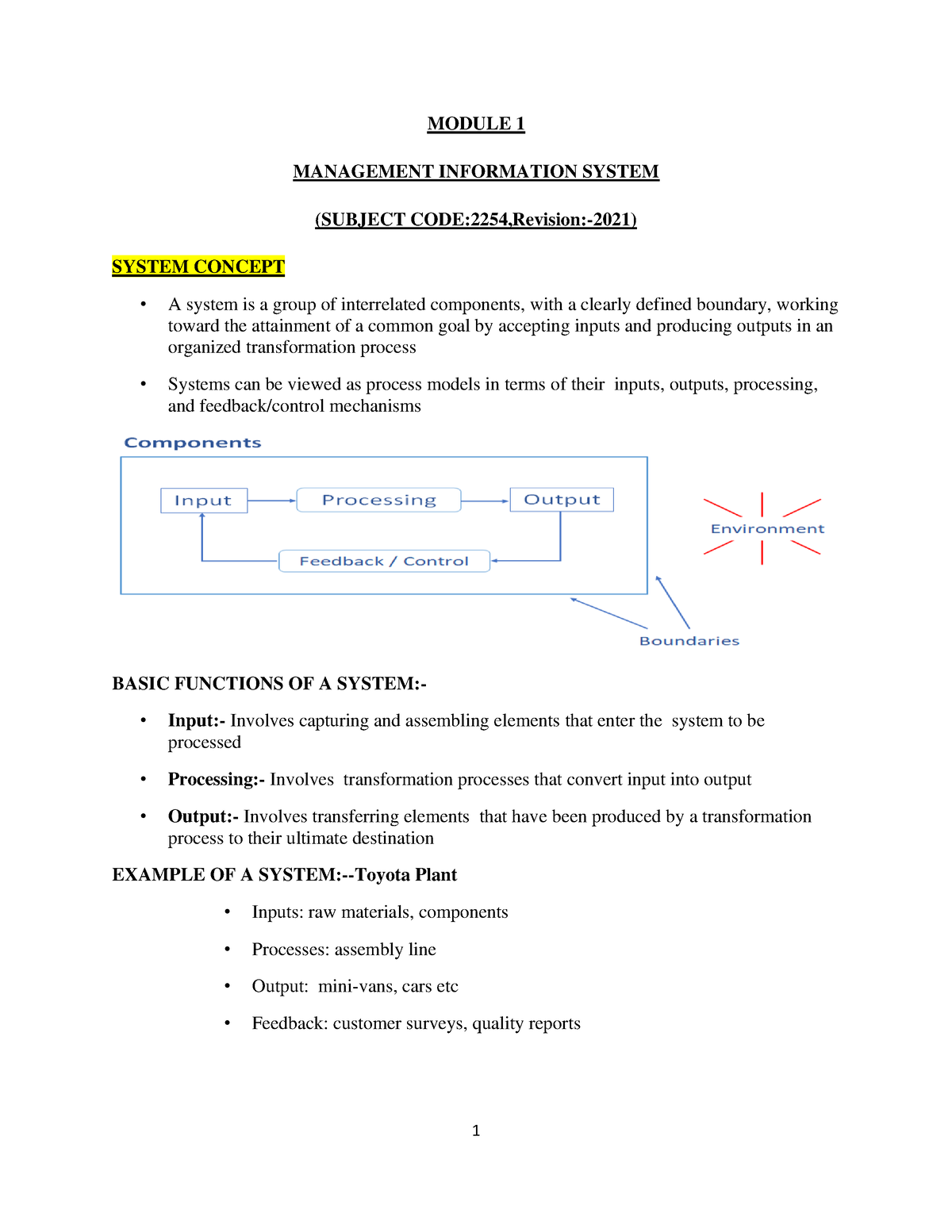 Management Information System Revision - MODULE 1 MANAGEMENT INFORMATION SYSTEM (SUBJECT - Studocu