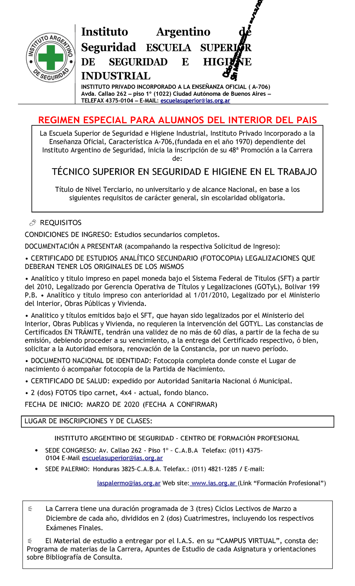 TSD2020 - Instructivo De Inscripcion - LUGAR DE INSCRIPCIONES Y DE ...